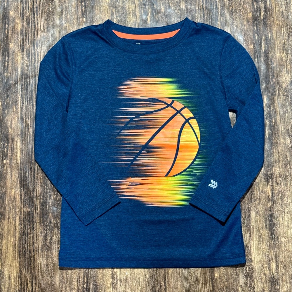All in Motion XS 4/5 Long Sleeve Basketball Dri Fit Blue Shirt